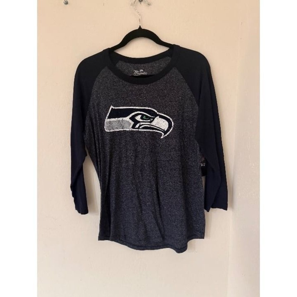 Seattle Seahawks Russell Wilson #3 Women's Distressed Long Sleeve -Large- NWT
